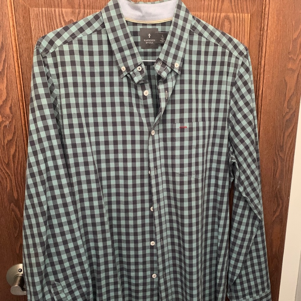 Checkered long sleeve button down
